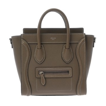 セリーヌ ラゲージ ナノ スリ 189243DRU.09SO ドラムドカーフ レディース バッグ 【中古】【bag】
