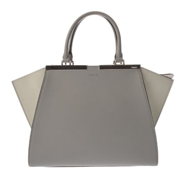 フェンディ トロワジュール グレー 8BH279 カーフ レディース バッグ 【中古】【bag】