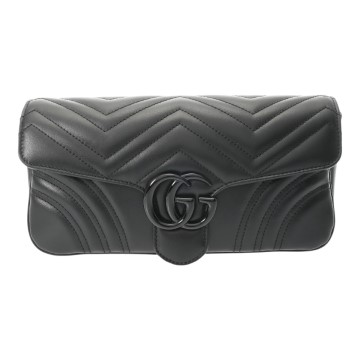グッチ GGマーモント スモール ショルダーバッグ ブラック 734814 レザー レディース バッグ 【中古】【bag】