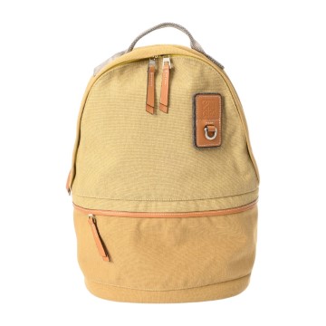 ロエベ スモール バッグパック ベージュ系/イエロー 301.51AB56 キャンバス/レザー レディース バッグ 【中古】【bag】