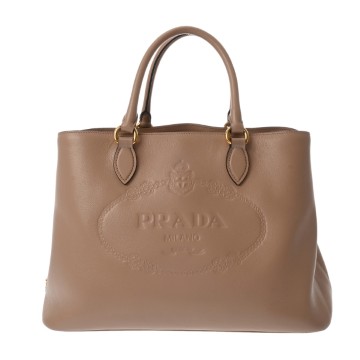 プラダ 2WAYバッグ ベージュ 1BA579 レザー レディース バッグ 【中古】【bag】