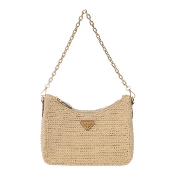 プラダ Re-Edition 2000 バッグ 2WAY ベージュ 1BH204 ラフィア レディース バッグ 【中古】【bag】