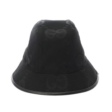 グッチ ハット ジャンボGGキャンバス サイズL ブラック GGデニムキャンバス ユニセックス 帽子 【中古】【other】