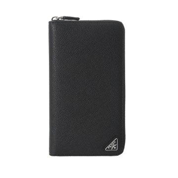 プラダ ラウンドジップウォレット ブラック 2ML188 サフィアーノレザー ユニセックス 財布 【中古】【purse】