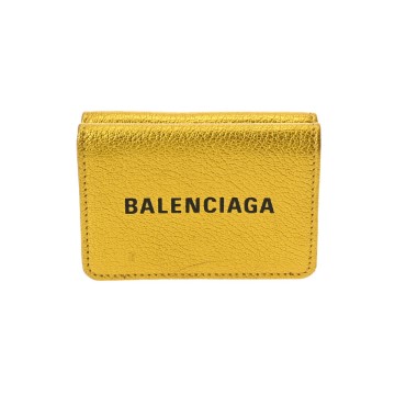 バレンシアガ エブリデイ ミニウォレット メタリックゴールド 551921 レザー ユニセックス 財布 【中古】【purse】