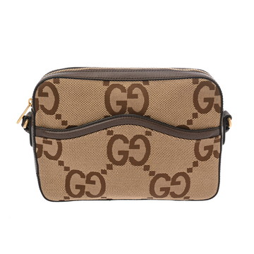 グッチ ジャンボGG メッセンジャーバッグ グレージュ系 675891 GGキャンバス ユニセックス バッグ 【中古】【bag】