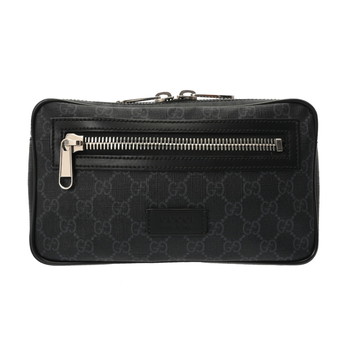 グッチ GGスプリーム ベルトバッグ ブラック/グレー 474293 GGスプリームキャンバス メンズ バッグ 【中古】【bag】