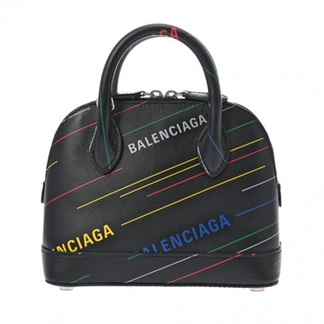 バレンシアガ ヴィル トップハンドルバッグ XXS 2WAY ブラック/マルチカラー 550646 レザー レディース バッグ 【中古】【bag】