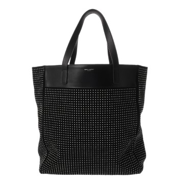 サンローラン スタッズ トートバッグ ブラック 333099 レザー レディース バッグ 【中古】【bag】