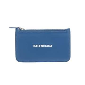 バレンシアガ コインカードホルダー ブルー 594214 レザー ユニセックス 財布 【中古】【purse】