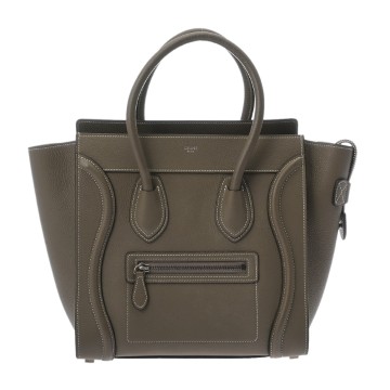 セリーヌ ラゲージ マイクロショッパー スリ 168243DRU.09SO ドラムドカーフ レディース バッグ 【中古】【bag】