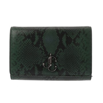 ジミーチュウ チェーンショルダー グリーン 型押しパイソン レディース バッグ 【中古】【bag】