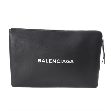 バレンシアガ ショッピングポーチ L ブラック 492467 レザー ユニセックス 【中古】【bag】