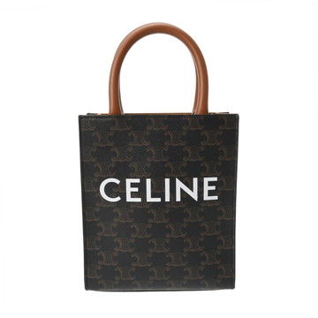 セリーヌ トリオンフキャンバス ミニ バーティカルカバ タン 194372BZK レザー レディース バッグ 【中古】【bag】