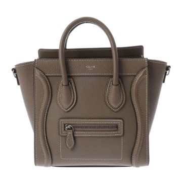 セリーヌ ラゲージ ナノ 2WAY スリ 189243DRU.09SO ドラムドカーフ レディース バッグ 【中古】【bag】