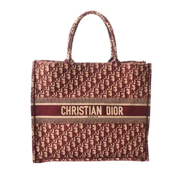 ディオール ブックトート ラージ ボルドー キャンバス ユニセックス バッグ 【中古】【bag】