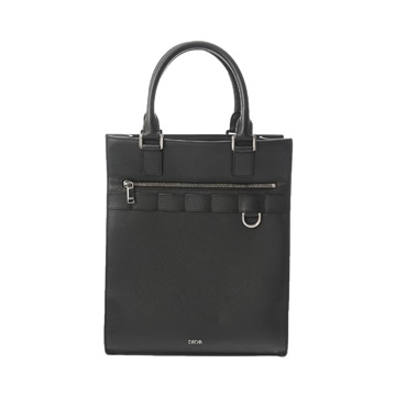 ディオール オム サファリトート ブラック レザー メンズ バッグ 【中古】【bag】