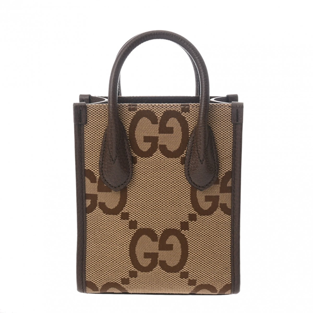 グッチ ジャンボGG ミニ トートバッグ 2WAY ベージュ/ブラウン 699406 GGキャンバス/レザー レディース バッグ 【中古】【bag】