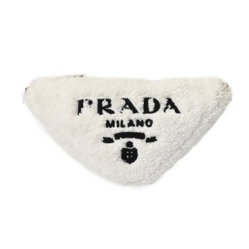 プラダ トライアングル ホワイト 1BH190 パイル レディース バッグ 【中古】【bag】