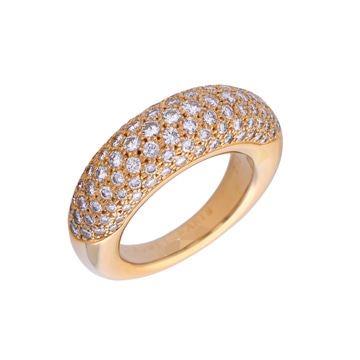 ショーメ パヴェダイヤモンド リング イエロー K18イエローゴールド YG レディース ジュエリー 【中古】【jewelry】