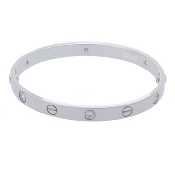 カルティエ ラブブレスレット #17 6PD シルバー K18ホワイトゴールド WG レディース ジュエリー 【中古】【jewelry】