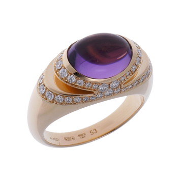 ブルガリ カボションリング #56 ゴールド 362233 K18イエローゴールド YG レディース ジュエリー 【中古】【jewelry】