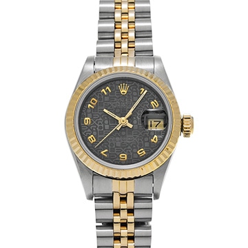ロレックス デイトジャスト 69173 ブラックコンピュータ レディース 時計 【中古】【wristwatch】