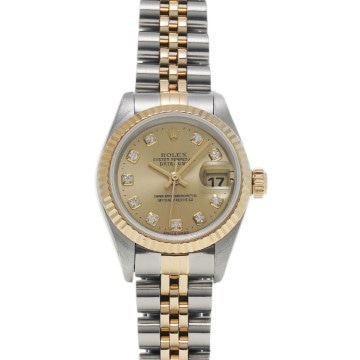 ロレックス デイトジャスト 69173G シャンパン/ダイヤモンド レディース 時計 【中古】【wristwatch】