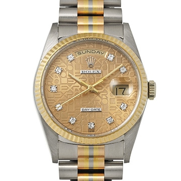 ロレックス デイデイト トリドール 18239GBIC シャンパンコンピュータ/ダイヤモンド メンズ 時計 【中古】【wristwatch】