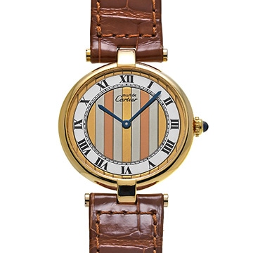 カルティエ ヴァンドーム LM 590003 ホワイト/トリコロール ユニセックス 時計 【中古】【wristwatch】