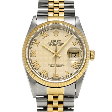 ロレックス デイトジャスト 16233 アイボリーピラミッド メンズ 時計 【中古】【wristwatch】