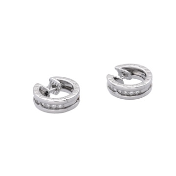 ブルガリ B-ZERO1 ピアス　XS　ダイヤモンド シルバー K18ホワイトゴールド WG レディース ジュエリー 【中古】【jewelry】