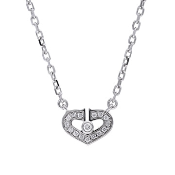 カルティエ Cハート ネックレス シルバー K18ホワイトゴールド WG レディース ジュエリー 【中古】【jewelry】