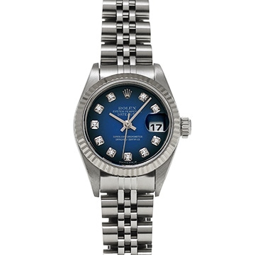 ロレックス デイトジャスト 79174G ブルー・グラデーション/ダイヤモンド レディース 時計 【中古】【wristwatch】