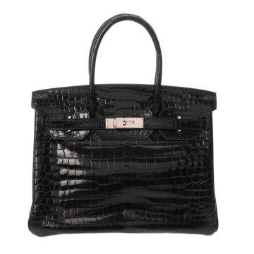 エルメス バーキン 30 ブラック ポロサスリセ レディース バッグ 【中古】【bag】