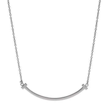 ティファニー Tスマイル ネックレス スモール シルバー K18ホワイトゴールド WG レディース ジュエリー 【中古】【jewelry】