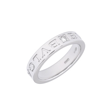ブルガリ BBダブルロゴ リング 1PD シルバー K18ホワイトゴールド WG レディース ジュエリー 【中古】【jewelry】