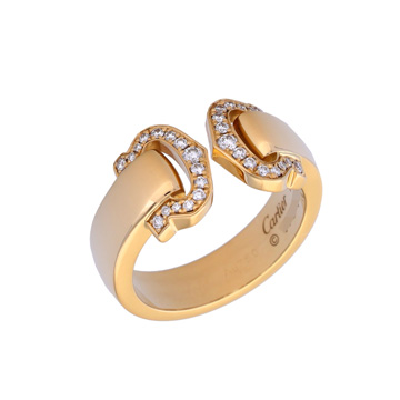 カルティエ 2Cブークルセ リング #52 イエロー K18イエローゴールド YG レディース ジュエリー 【中古】【jewelry】