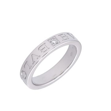 ブルガリ BBダブルロゴ リング 1PD シルバー K18ホワイトゴールド WG レディース ジュエリー 【中古】【jewelry】