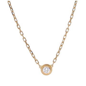カルティエ ダムール ネックレス SM 一粒ダイヤ イエロー K18イエローゴールド YG レディース ジュエリー 【中古】【jewelry】