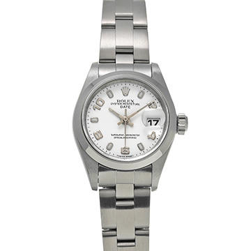 ロレックス オイスターパーペチュアル デイト 69160 ホワイト レディース 時計 【中古】【wristwatch】