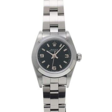 ロレックス オイスターパーペチュアル 76080 ブラック レディース 時計 【中古】【wristwatch】