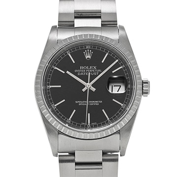 ロレックス デイトジャスト 36 16220 ブラック メンズ 時計 【中古】【wristwatch】