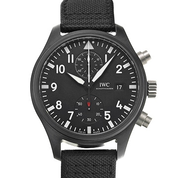 IWC パイロットウォッチ クロノグラフ TOP GUN IW389001 ブラック メンズ 時計 【中古】【wristwatch】