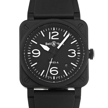 ベル&ロス BR 03 ブラックマット BR03A-BL-CE/SRB ブラック メンズ 時計 【中古】【wristwatch】