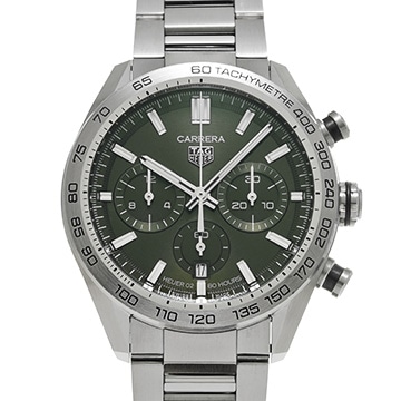 タグ ホイヤー カレラ キャリバーホイヤー02 スポーツ クロノグラフ CBN2A10.BA0643 グリーン メンズ 時計 【中古】【wristwatch】