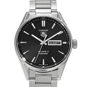 タグ ホイヤー カレラ キャリバー5 デイデイト WAR201A.BA0723 ブラック メンズ 時計 【中古】【wristwatch】