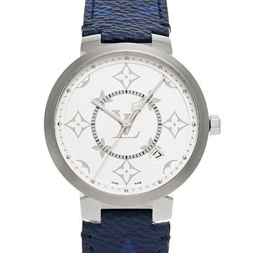ルイ ヴィトン タンブールスリム モノグラム QA120Z マット・ホワイト メンズ 時計 【中古】【wristwatch】