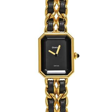 シャネル プルミエール L H0001 ブラック レディース 時計 【中古】【wristwatch】