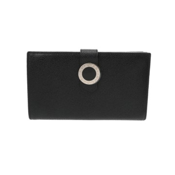 ブルガリ ラージ ジップドウォレット ブラック カーフレザー レディース 財布 【中古】【purse】